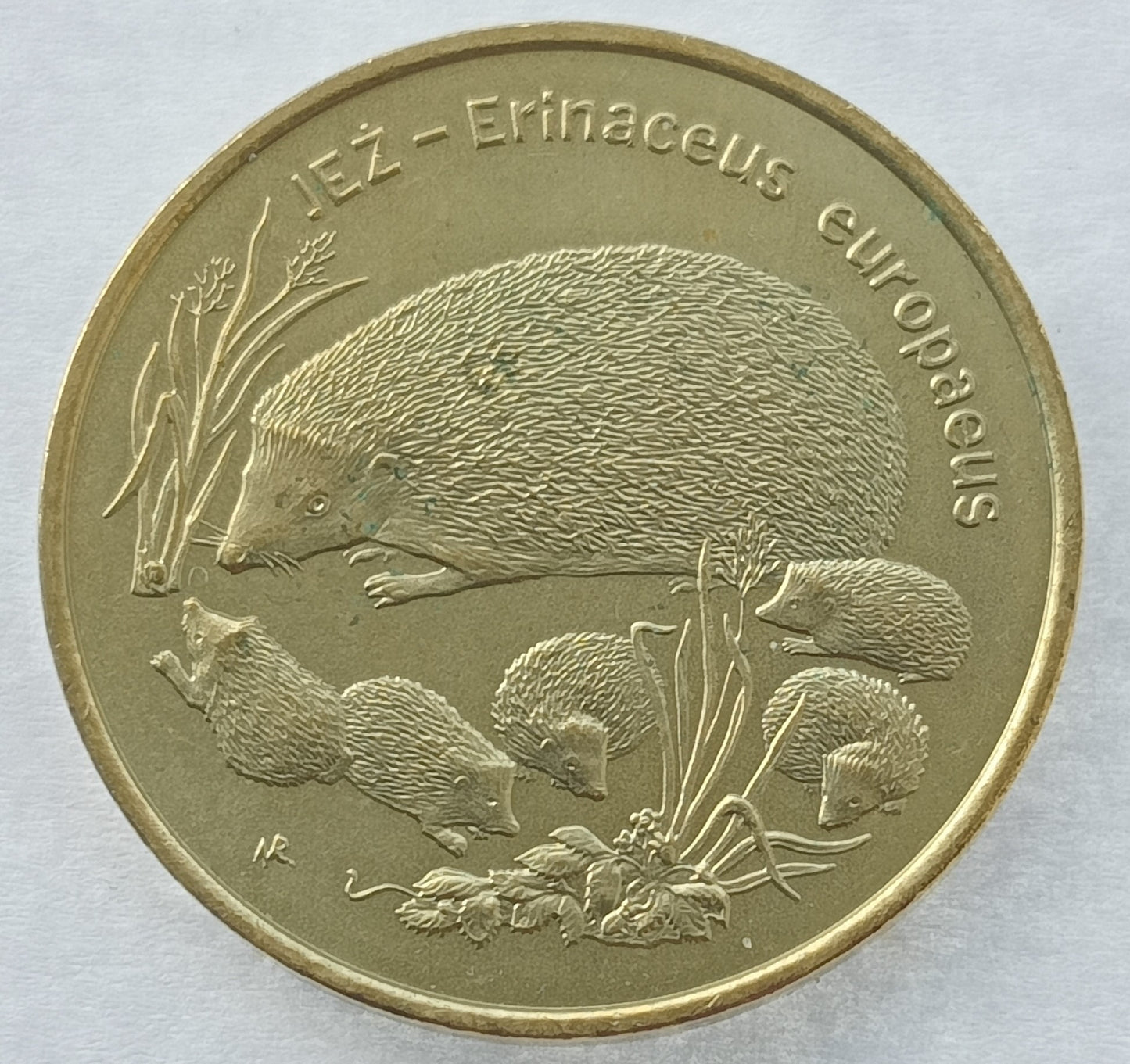2 zł 1996 - Zwierzęta świata: Jeż (łac. Erinaceus europaeus)