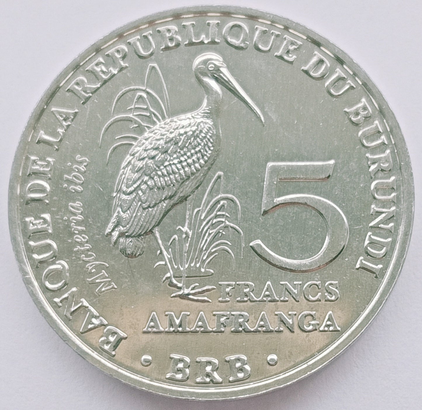 Burundi 5 Franków 2014 Bocian żółtodzioby - Mycteria ibis - Tantale ibis