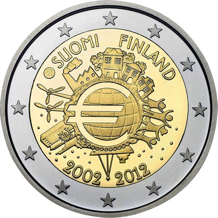 Finlandia 2 euro 2012 10-lecie banknotów i monet euro (Finlandia)