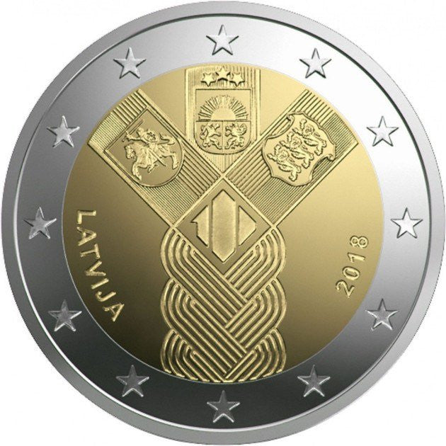 Łotwa 2 euro 2018 Stulecie powstania Niepodległych Państw Bałtyckich (Łotwa)