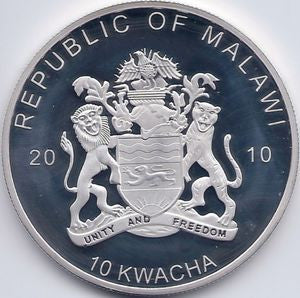 Malawi 10 Kwacha 2010 Karakara białorzytna