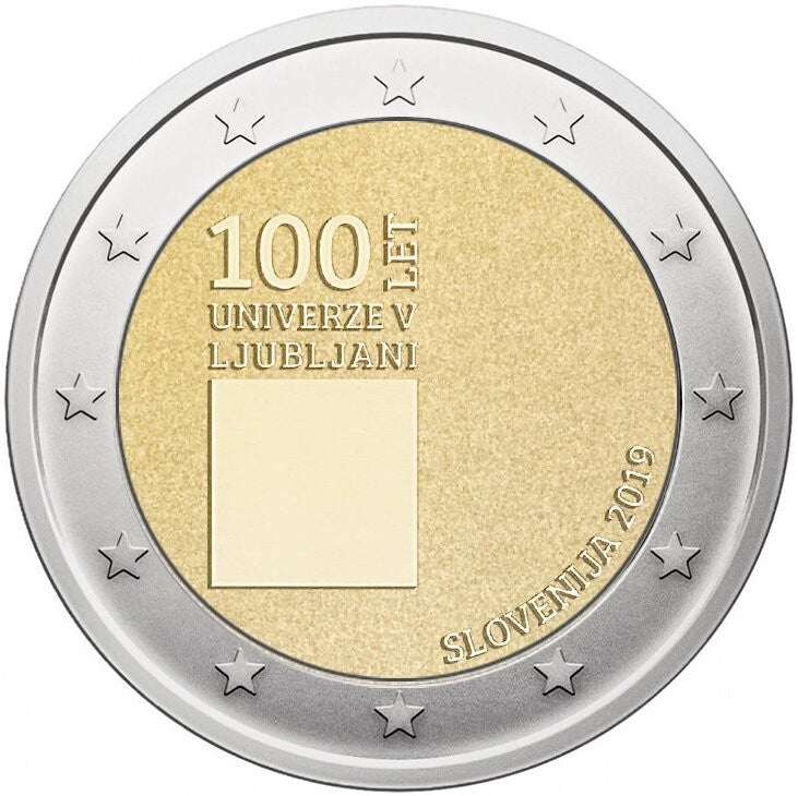 Słowenia 2 euro 2019 100 rocznica założenia Uniwersytetu Lublańskiego