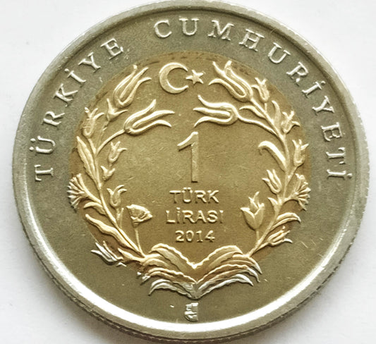Turcja 1 Lira 2014 Orzeł Anatolijski