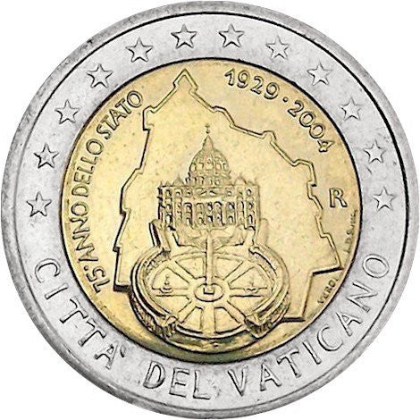 Watykan 2 euro 2004 75-lecie istnienia Państwa Watykańskiego