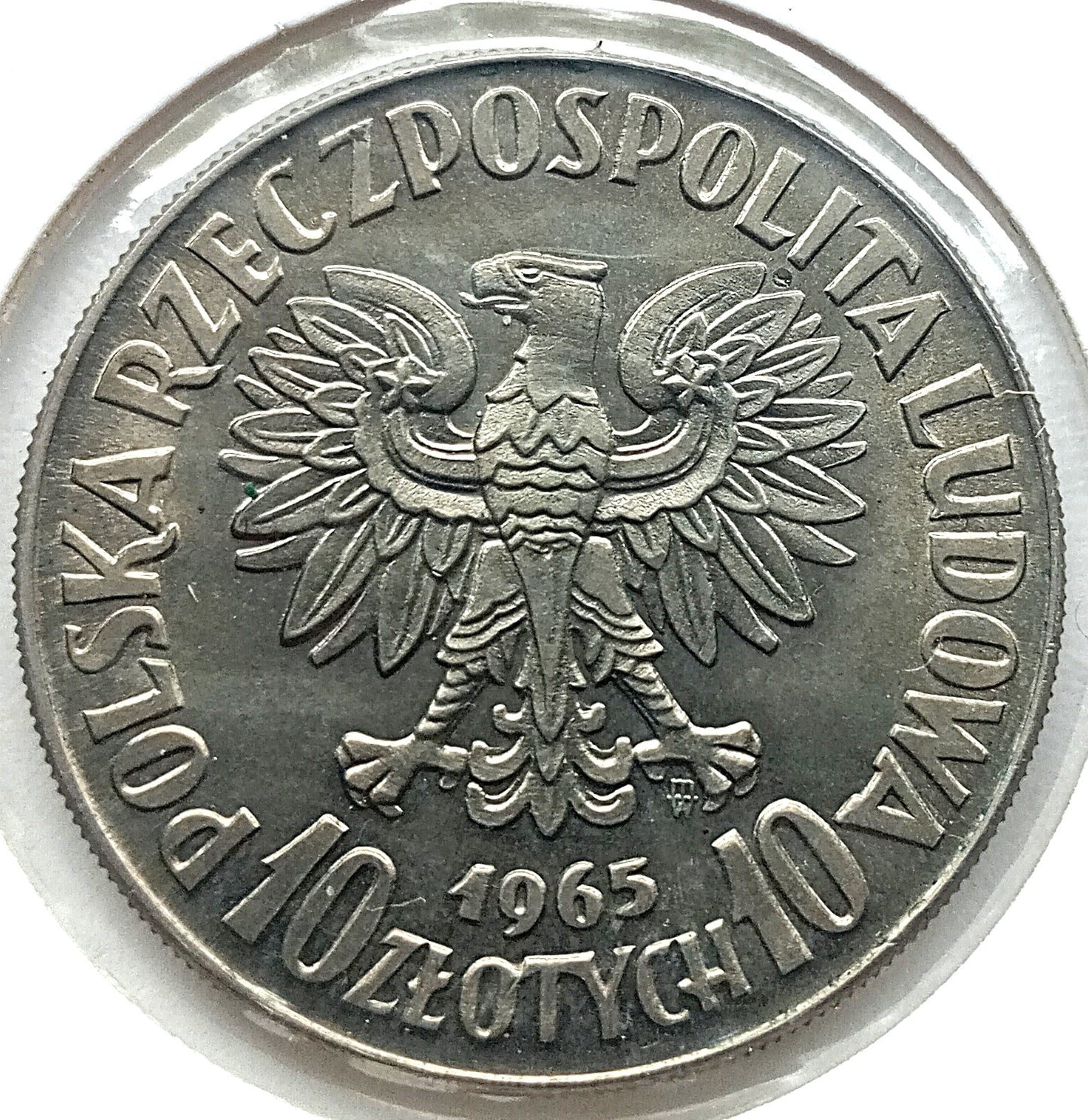 10 Złotych 1965 (próba) VII Wieków Warszawy, Syrenka