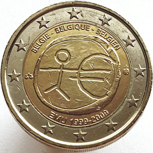 Belgia 2 euro 2009 10-lecie wprowadzenia systemu euro (Belgia)