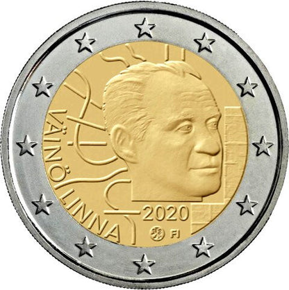 Finlandia 2 euro 2020 Setna rocznica urodzin Väinö Linna