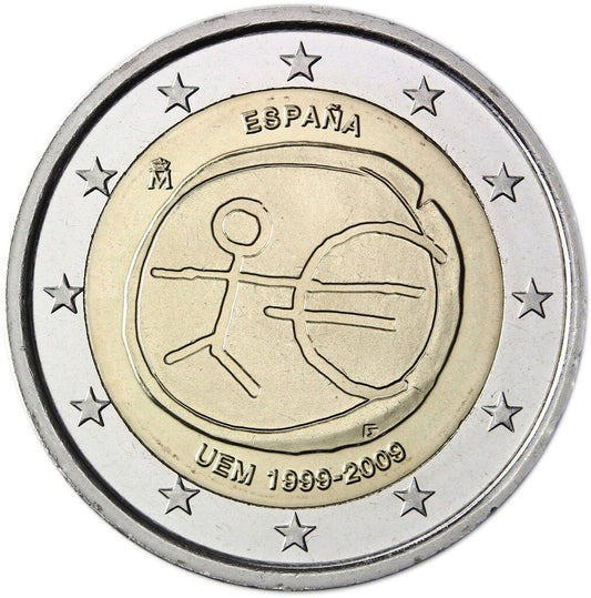Hiszpania 2 euro 2009 10-lecie wprowadzenia systemu euro (Hiszpania)