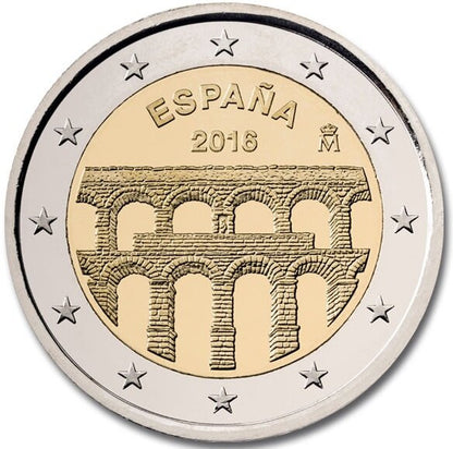 Hiszpania 2 euro 2016 UNESCO – akwedukt Segowia