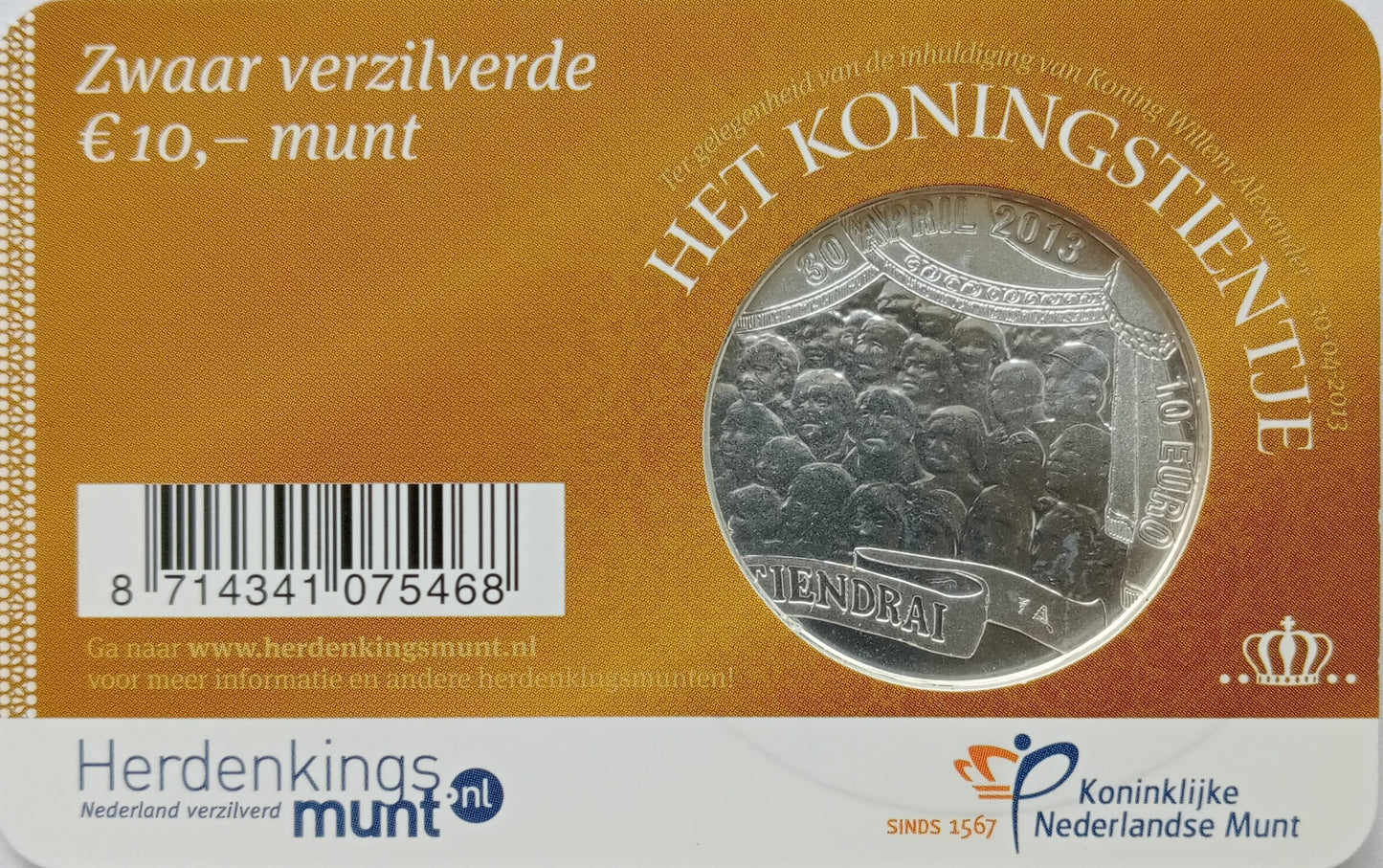Holandia 10 Euro 2013 Koronacja Wilhelma-Aleksandra