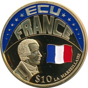 Liberia 10 Dolarów 2001 ECU - Francja