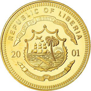Liberia 10 Dolarów 2001 ECU - Zjednoczone Królestwo