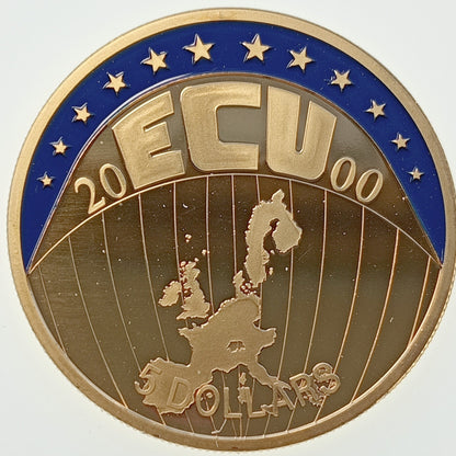 Liberia 5 Dolarów 2000 ECU - Unia Europejska