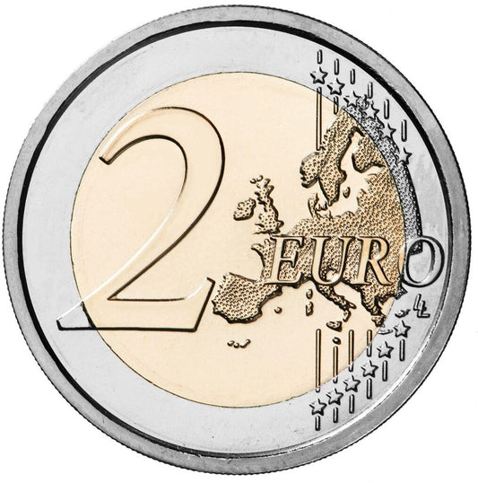 Łotwa 2 euro 2019 Herb wschodzącego słońca Łotwy