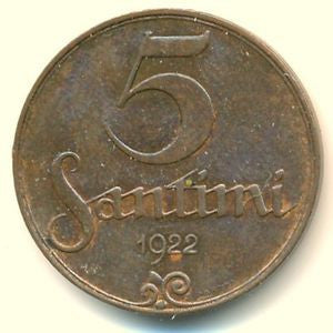 Łotwa 5 Santimi 1922
