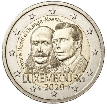 Luksemburg 2 euro 2020 200-lecie urodzin księcia Henryka Orańskiego-Nassau