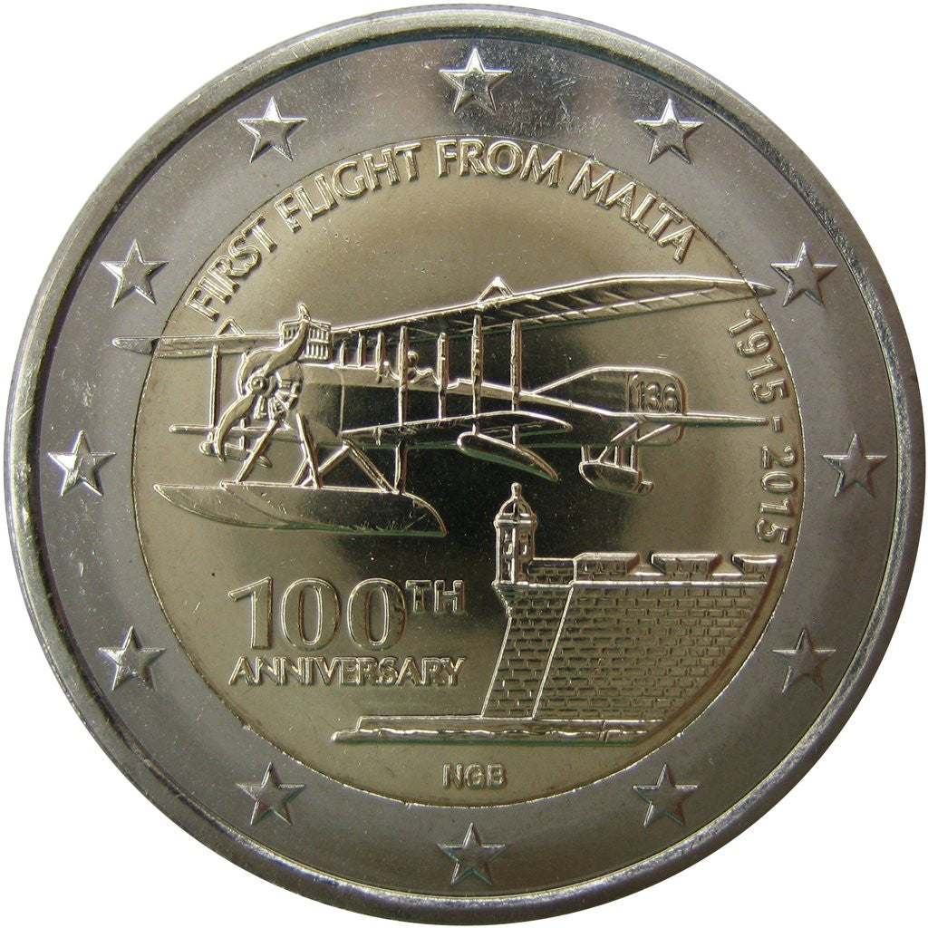 Malta 2 euro 2015 Pierwszy lot z Malty
