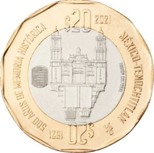 Meksyk 20 Peso 2021 500. rocznica upadku Tenochtitlanu