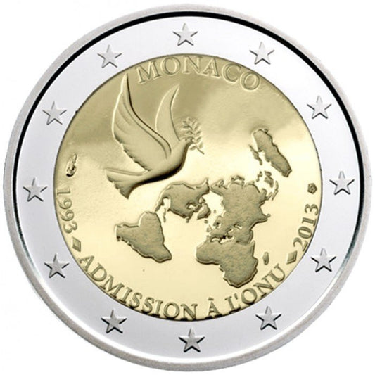 Monako 2 euro 2013 20 rocznica przystąpienia Monako do ONZ