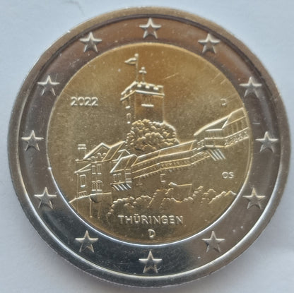 Niemcy 2 euro 2022 Turyngia, Zamek Wartburg