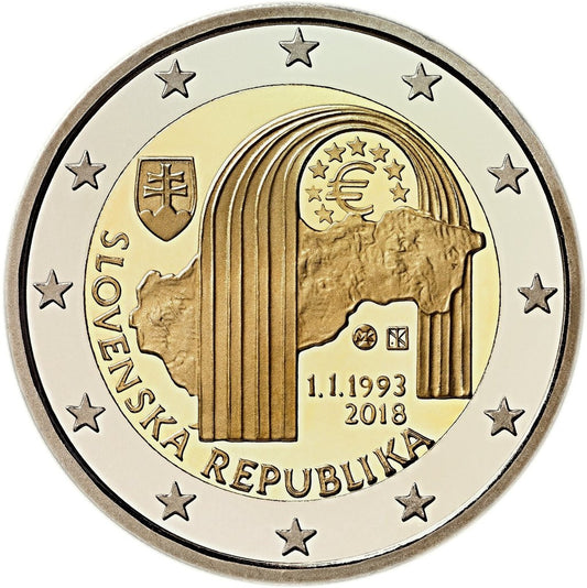 Słowacja 2 euro 2018 25-lecie ustanowienia Republiki Słowackiej