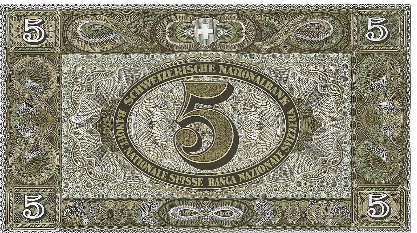 Szwajcaria 5 Franków 1952 (UNC)