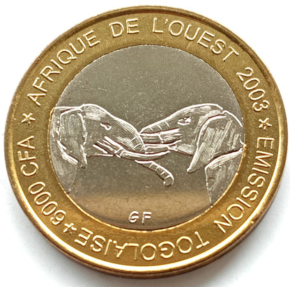 Togo 6 000 Franków 2003