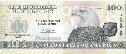 USA 100 Dolarów 2022 Wiscnsin Commemorative Dollar