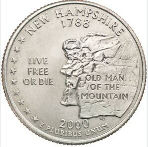 USA 25 centów / ćwiartka 2000  New Hampshire