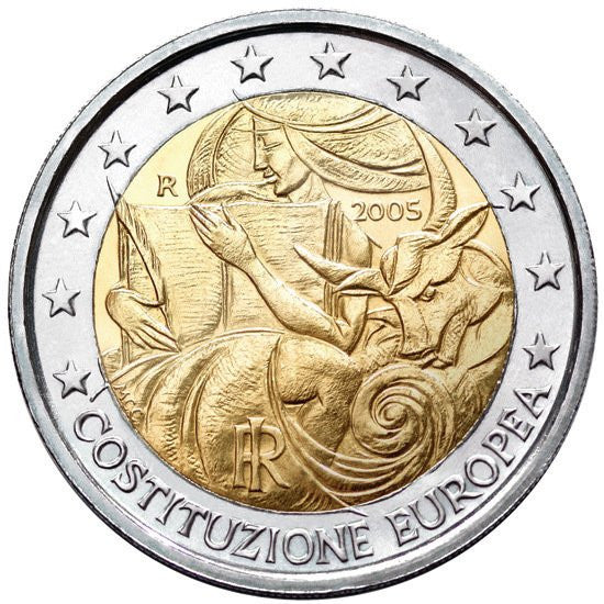 Włochy 2 euro 2005 1 rocznica podpisania konstytucji europejskiej