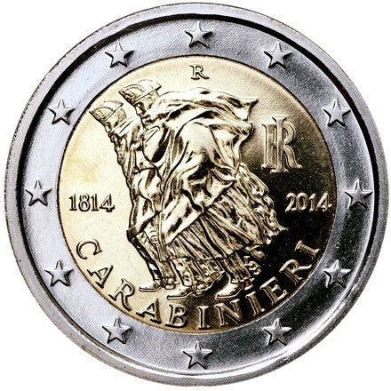 Włochy 2 euro 2014 200-lecie działalności Karabinierów